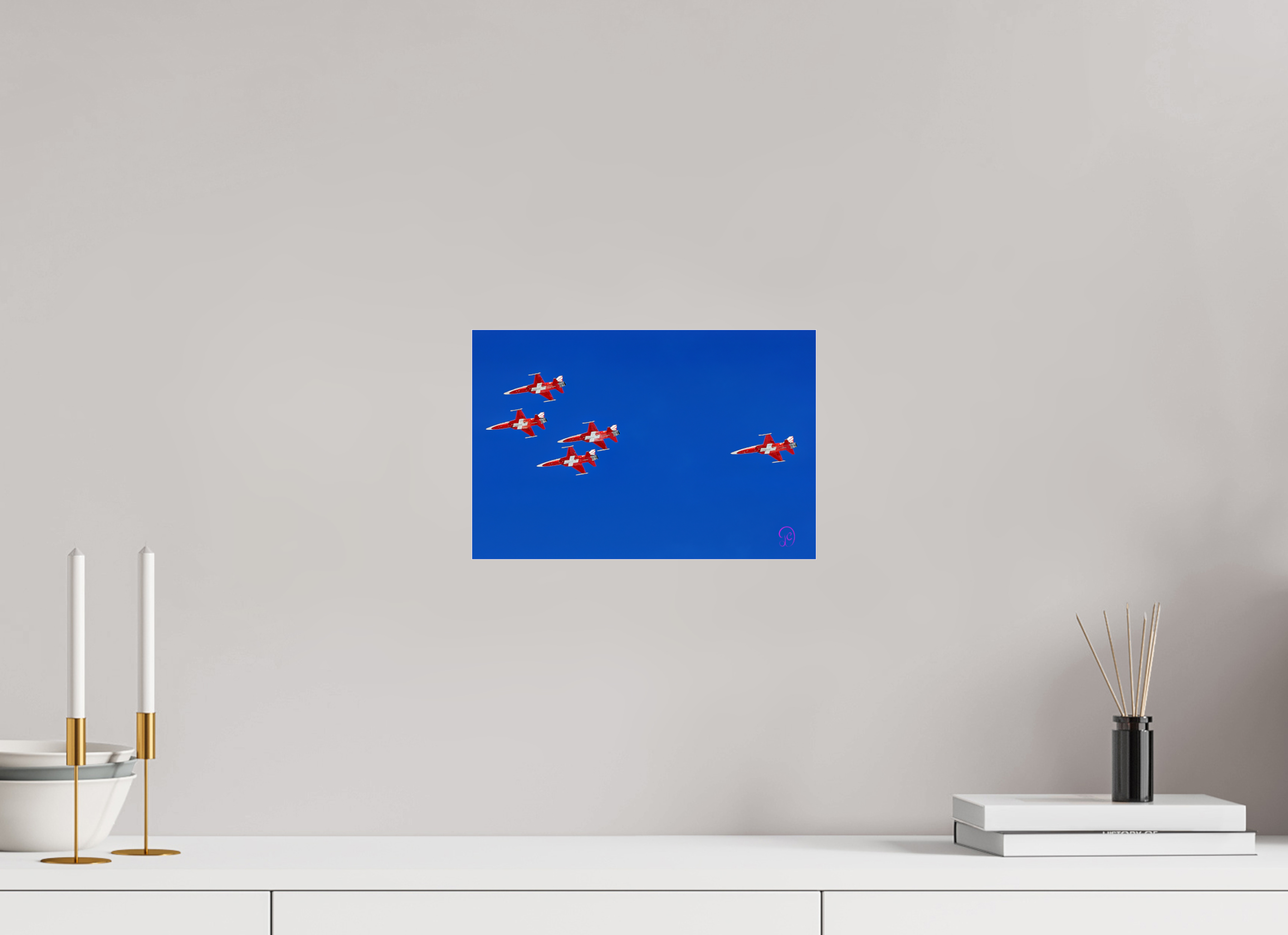 30 x 20 cm, Photo Print Under Acrylic Glass Patrouille Suisse 1
