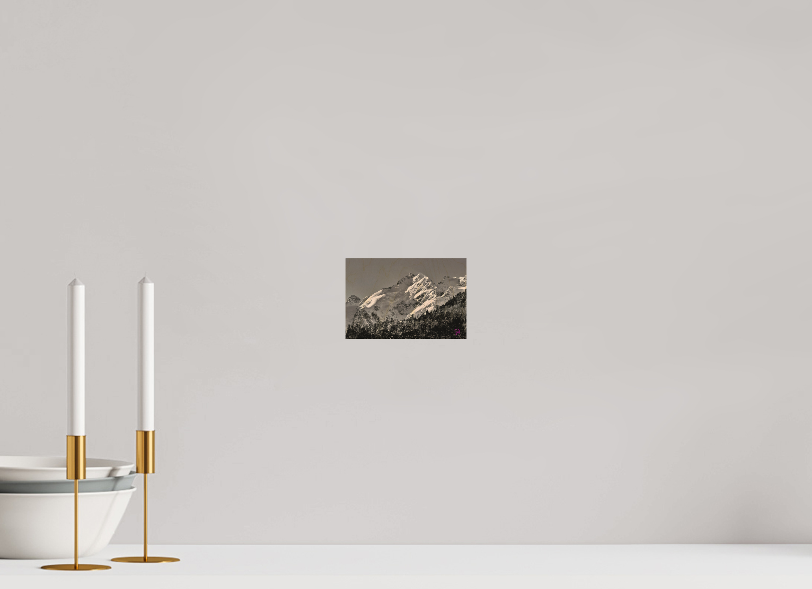 15 x 10 cm, Druck auf Holz Morteratsch 1
