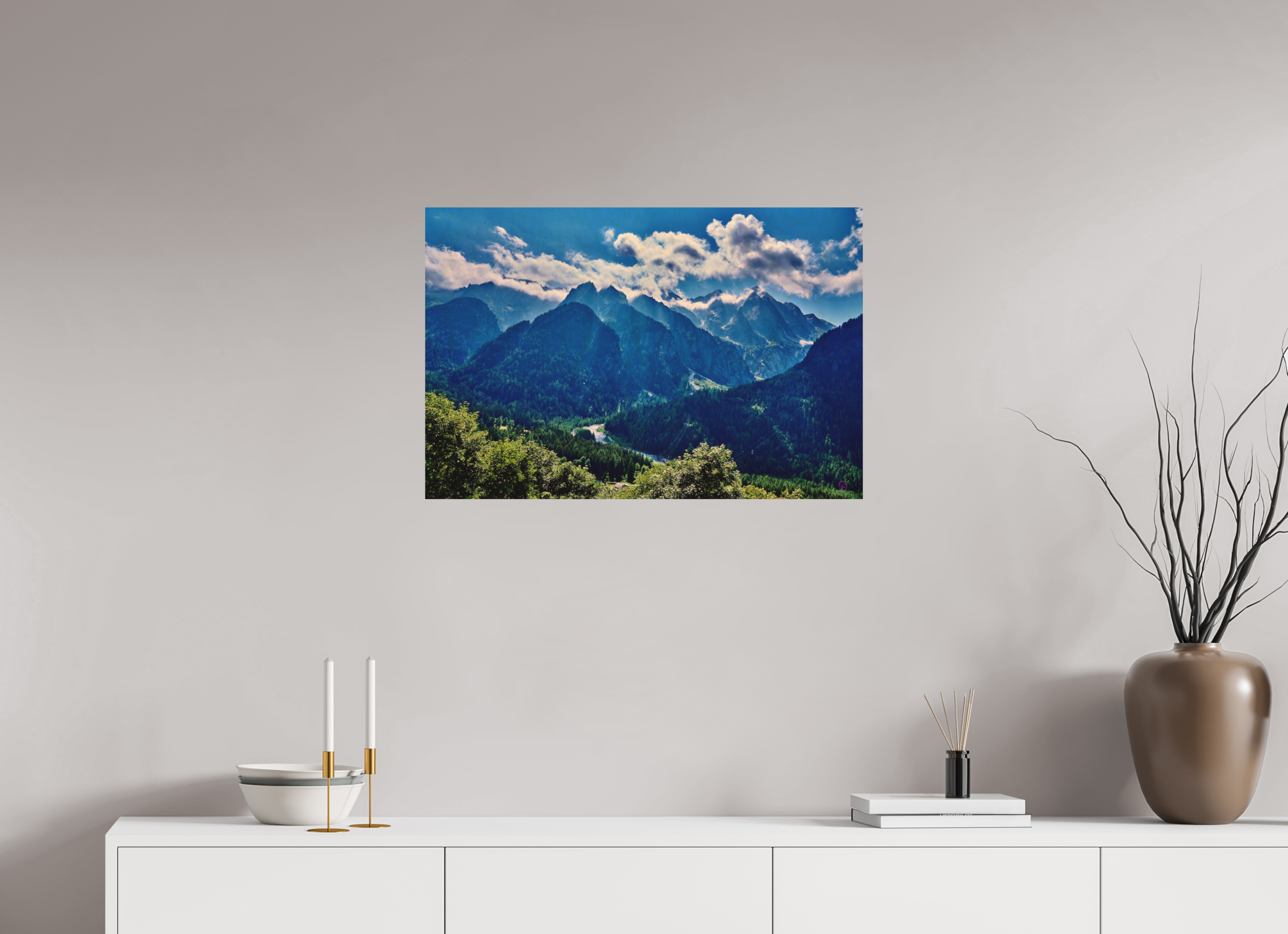 75 x 50 cm, Druck auf Holz Val Bregaglia 2