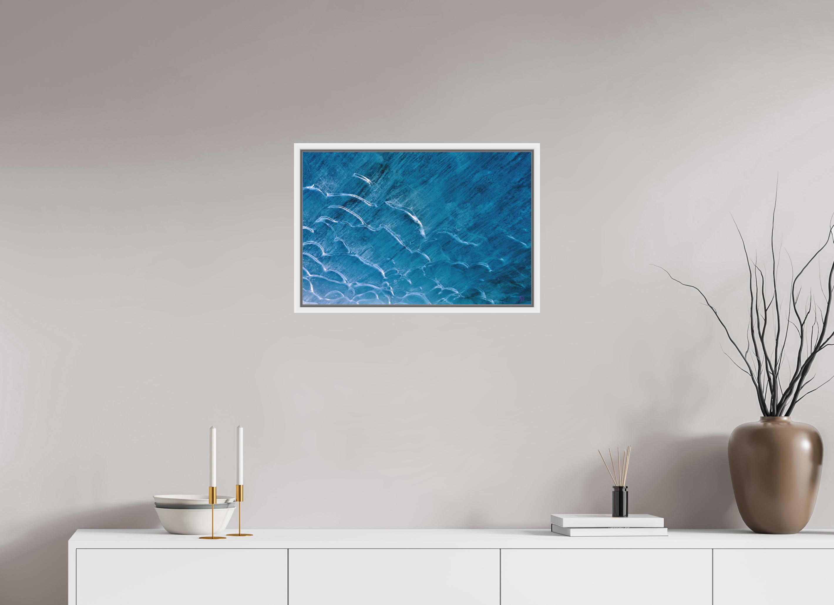 60 x 40 cm, Pigmentdruck,Acryl,Schattenrahmen weiss Morteratsch 2