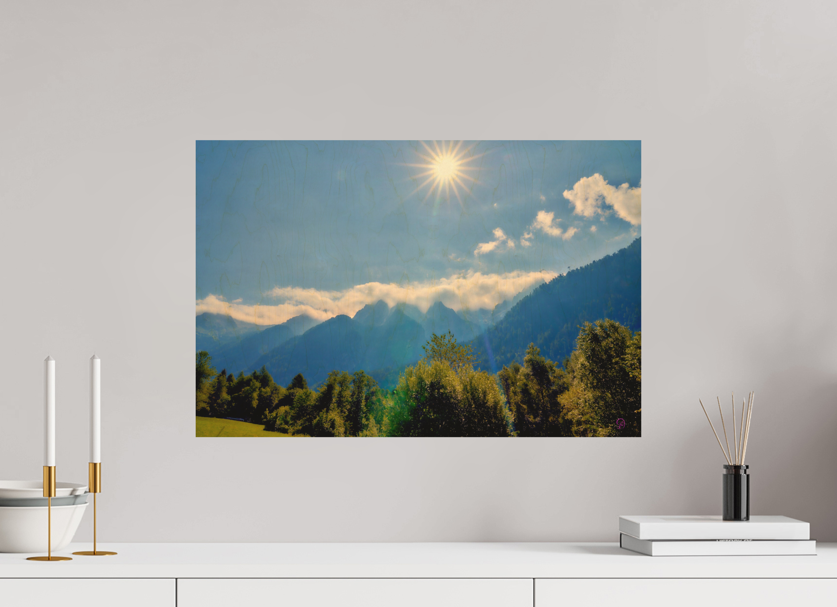 60 x 40 cm, Druck auf Holz Val Bregaglia 3
