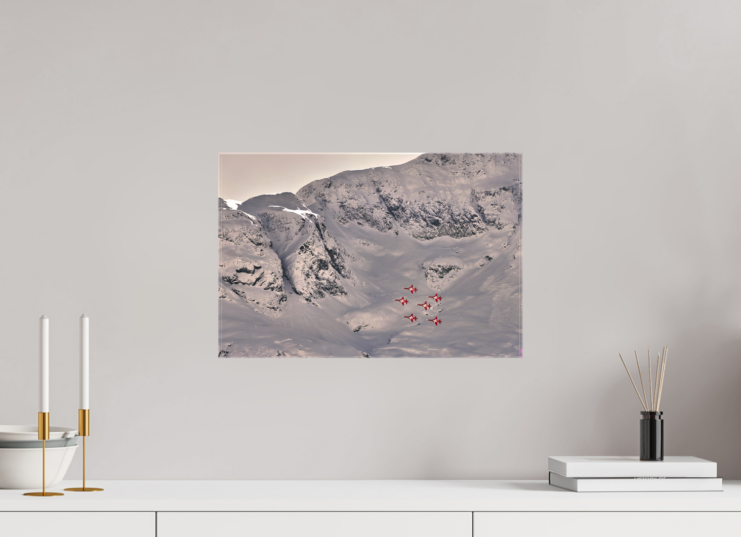 45 x 30 cm, Fotoleinwand glänzend ohne Rahmen Patrouille Suisse 7