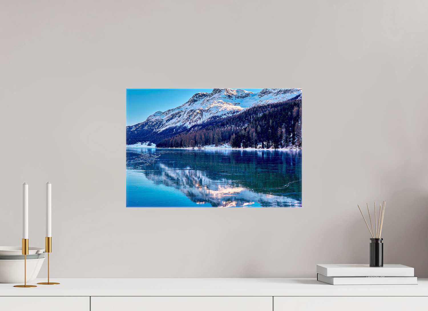 45 x 30 cm, Fotoleinwand glänzend ohne Rahmen Sils 4