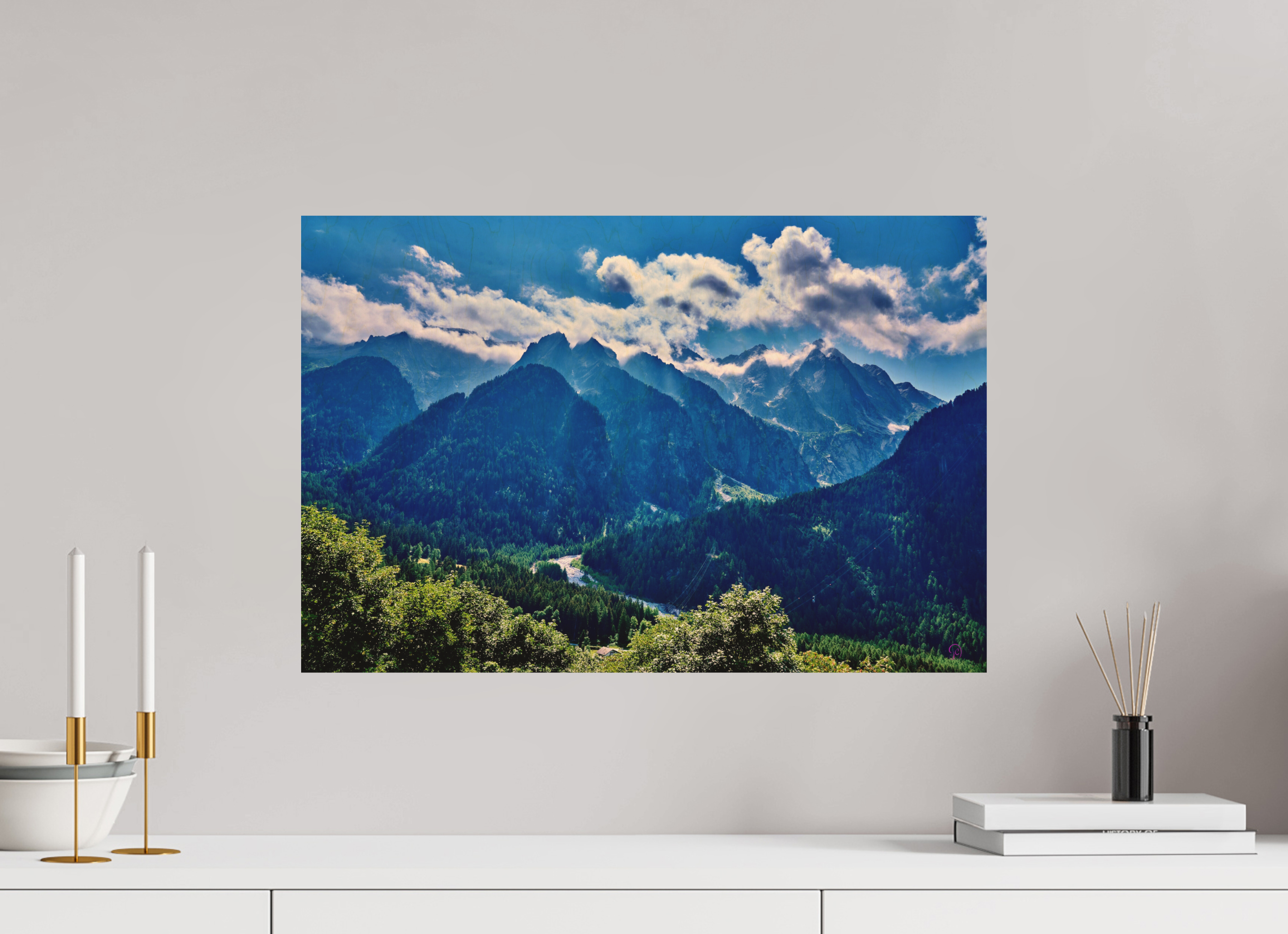 60 x 40 cm, Druck auf Holz Val Bregaglia 2