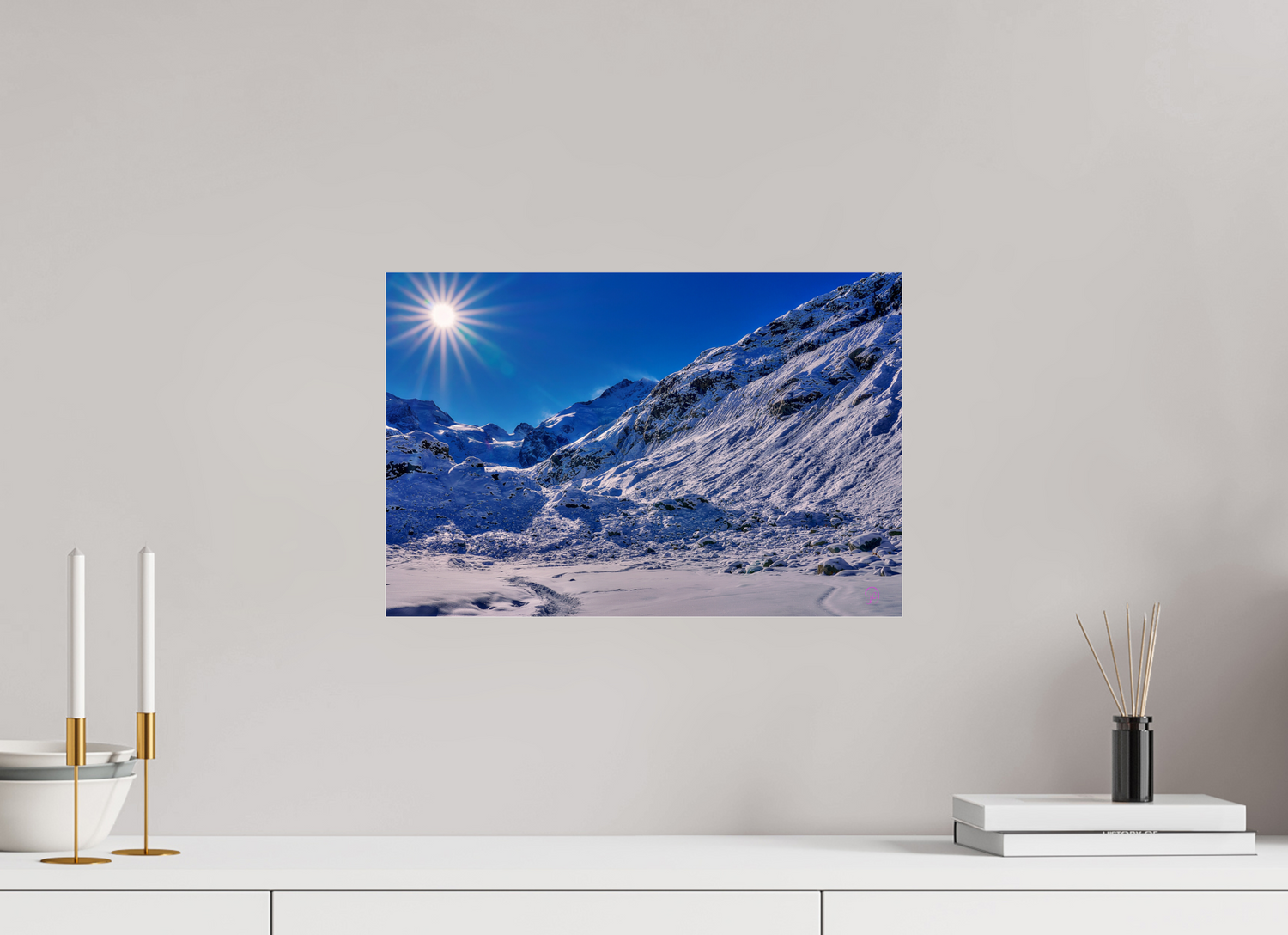 45 x 30 cm, Photo Print Under Acrylic Glass Morteratsch 12