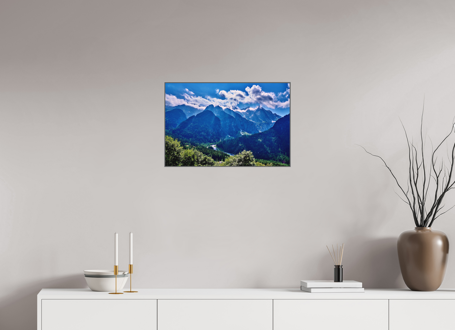 60 x 40 cm, Fine Art Box aquarell Papier,alu rahmen Val Bregaglia 2