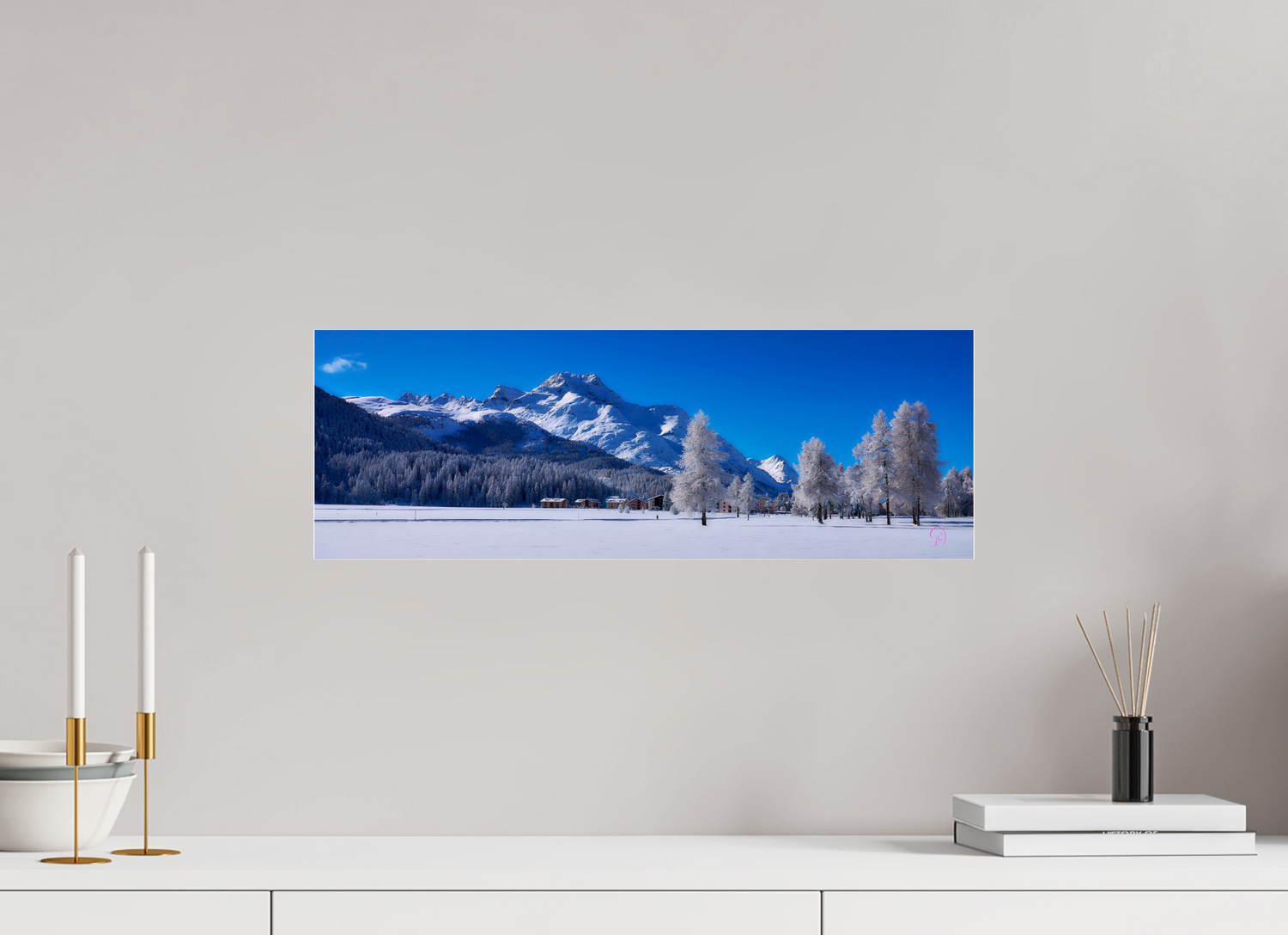 57.5 x 20 cm, Photo Print Under Acrylic Glass Sils Panorama 33